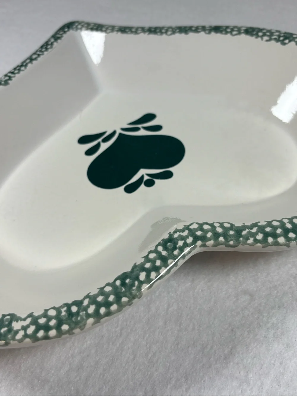 Heavy Heart-Shaped Stoneware Serving Bowl Platter | Primitive Country Farmhouse